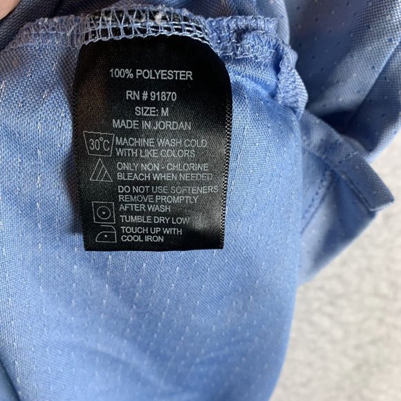 Pebble Beach Polo Shirt Men's Medium Blue Dotted 100% Polyester Performance 6585 - Picture 6 of 8